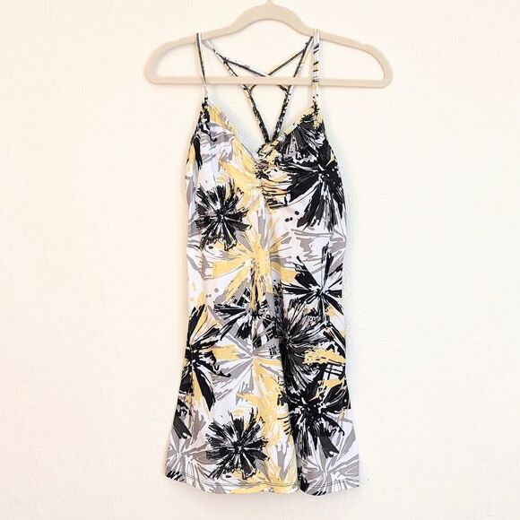 PrAna Sonja V-Neck Athletic Dress Size Small Yellow/Black/Grey design - Picture 1 of 7